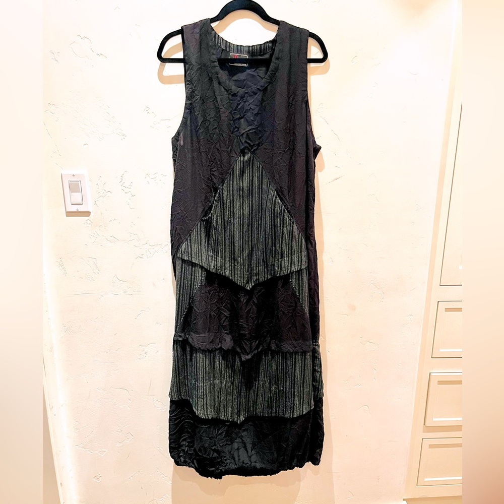 Boho Black and Gray Sack Dress